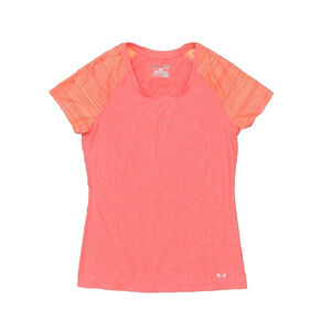 Under Armour Women's Size S Basic Short Sleeve Pink Polyester Round Neck Gym